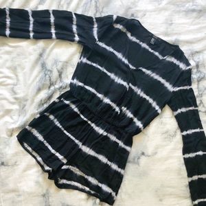 Black & White Tie-Dye Romper